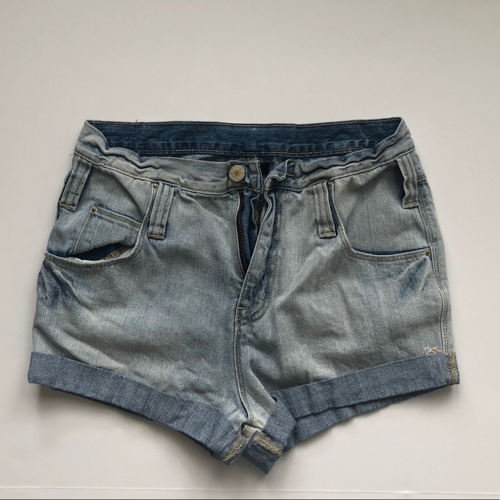 High waisted jean shorts